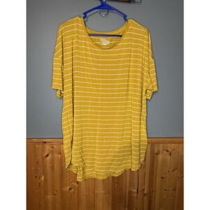 Time and Tru Women Size XL (16-18) Crewneck Tunic Length Tee with Short Sleeves